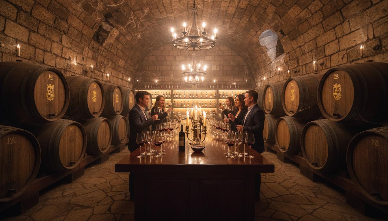 Wine tasting room with bottles and glasses